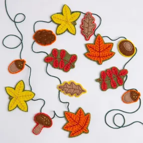 Autumn Garland Wool Felt Embroidery Appliqué Kit