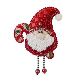 Beadwork kit for creating brooch Crystal Art Gnome BP-294C