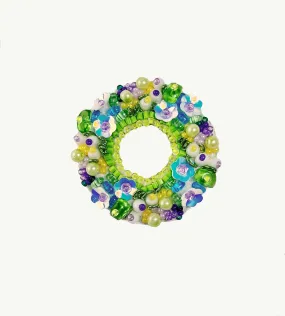 Beadwork kit for creating brooch Crystal Art Spring wreath BP-364C