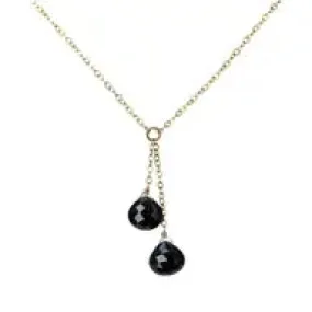 Black Double Chain Stone Necklace