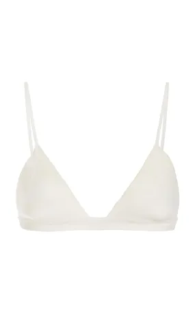 Chevier Knit Bra in Ivory Merino Wool