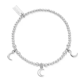 ChloBo Triple Moon Silver Bead Bracelet