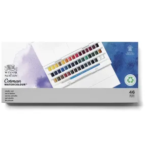 Cotman Watercolours Half Pan Studio Set - 45 Half Pans