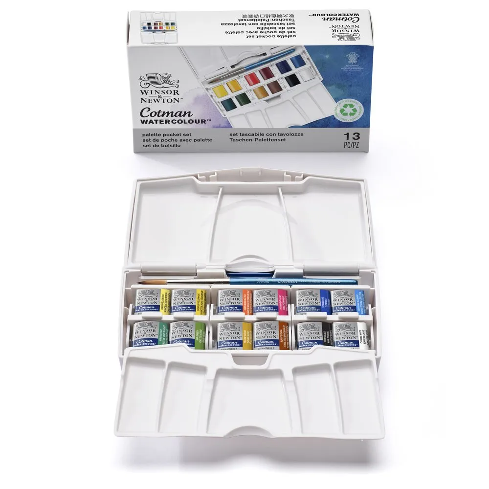 Cotman Watercolours Palette Pocket Set - 12 HP