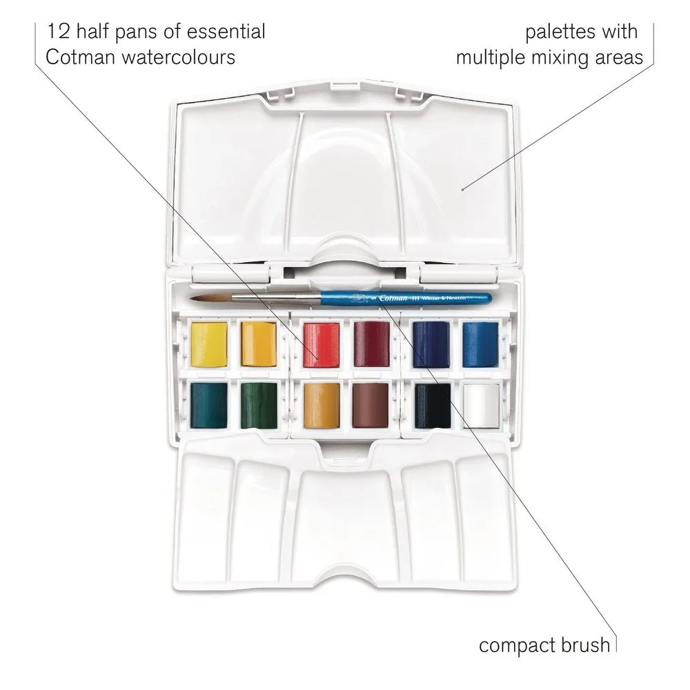 Cotman Watercolours Palette Pocket Set - 12 HP