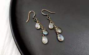 Edgy Petal - Earrings - Dainty Cluster (Labradorite) #L-117