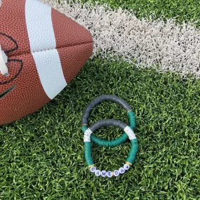 GAMEDAY BRACELET SET GREEN/WHT GRY/BLACK