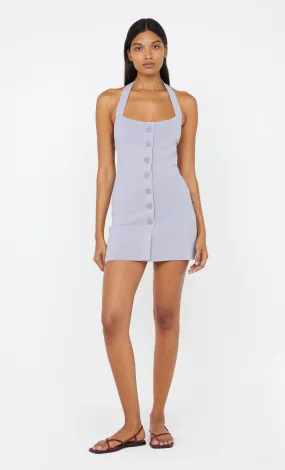 ILORA KNIT HALTER MINI DRESS - GREY