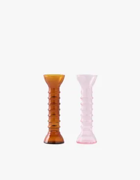 Josephine Vase Duo - Pink/Amber