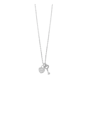 Lock And Key Pendent Necklace - Silver