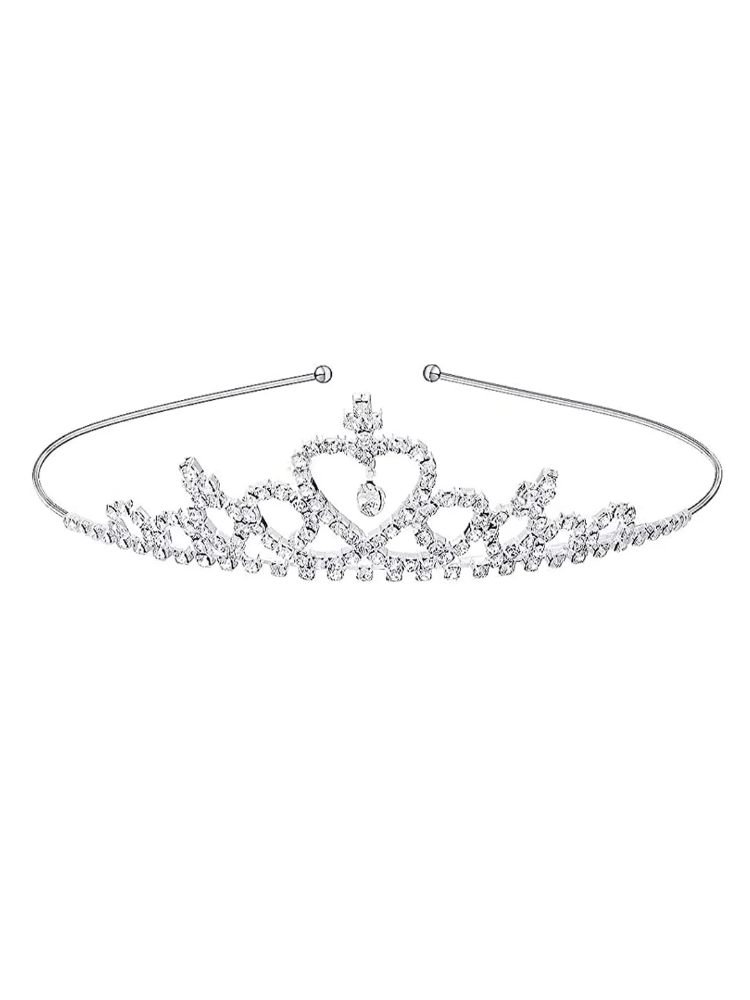 Melbees by Yellow Chimes Head Band For Women Silver Crystal Bead Hair Tiara Headband Crown Shape For Women and Girls