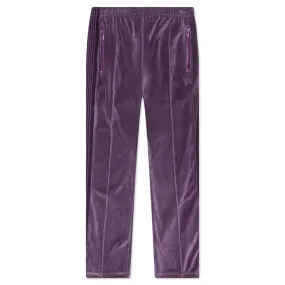 Velour Narrow Track Pant - Purple