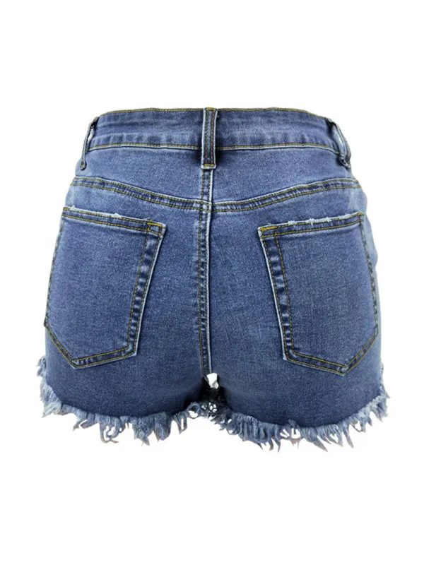 Women's Frayed Hem Denim Shorts